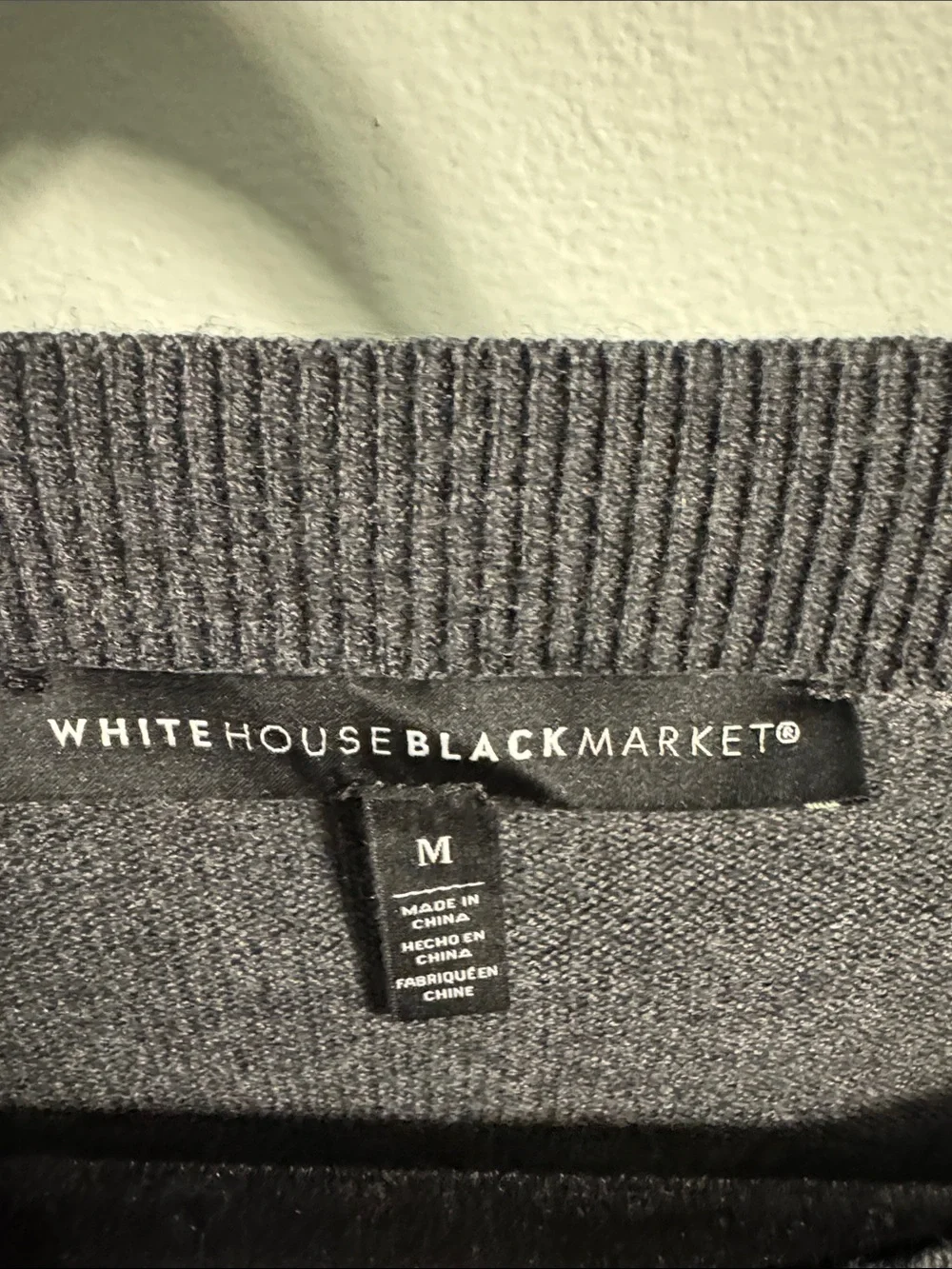 White House Black Market Charcoal Gray Lightweight Boatneck Sweater M